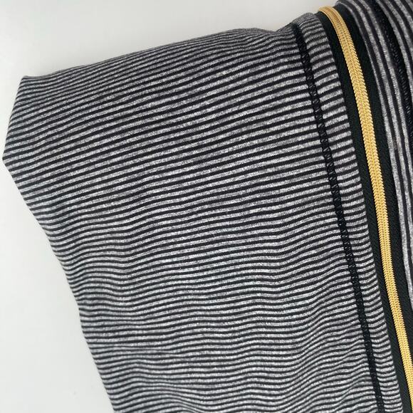 LULULEMON Vinyasa Scarf Wrap Zipper Gold Stripes Black Gray Stretch Multi Way - Picture 7 of 8